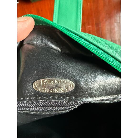 Vintage 70's Franco Colonna Green Round Adjustable Cross Body Purse Mod Retro - Picture 5 of 6